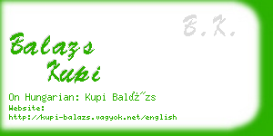 balazs kupi business card